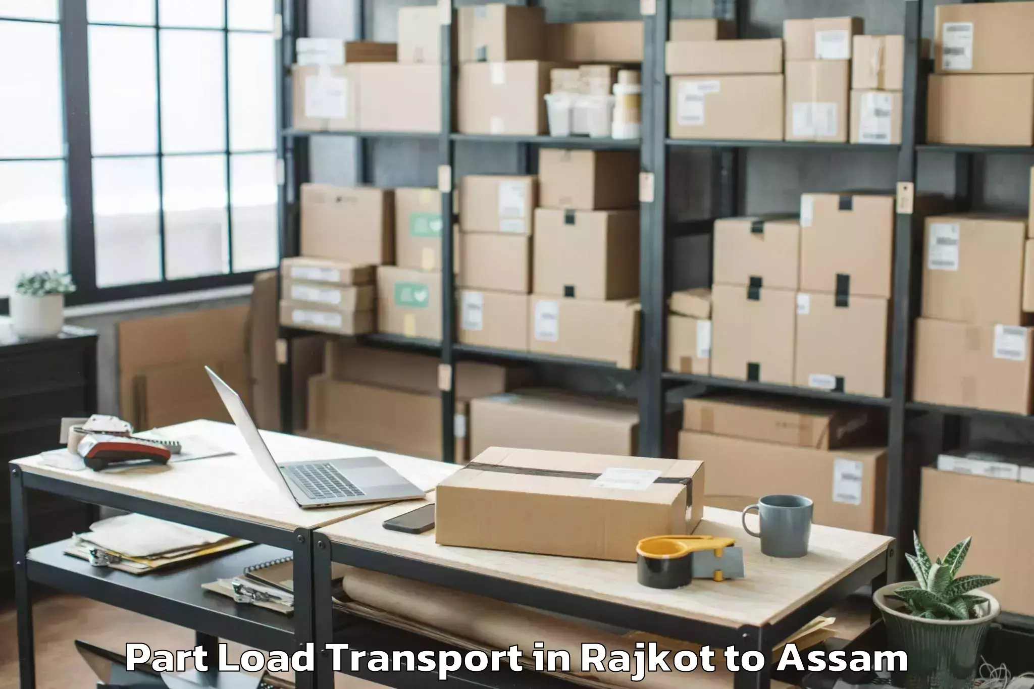 Book Rajkot to Boko Part Load Transport Online